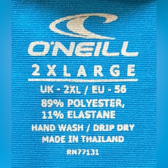 O'Neill S/S Blue Skins 6 oz 50+ UV Sun Protection Beach Rashguard Shirt 2XL - Picture 3 of 4